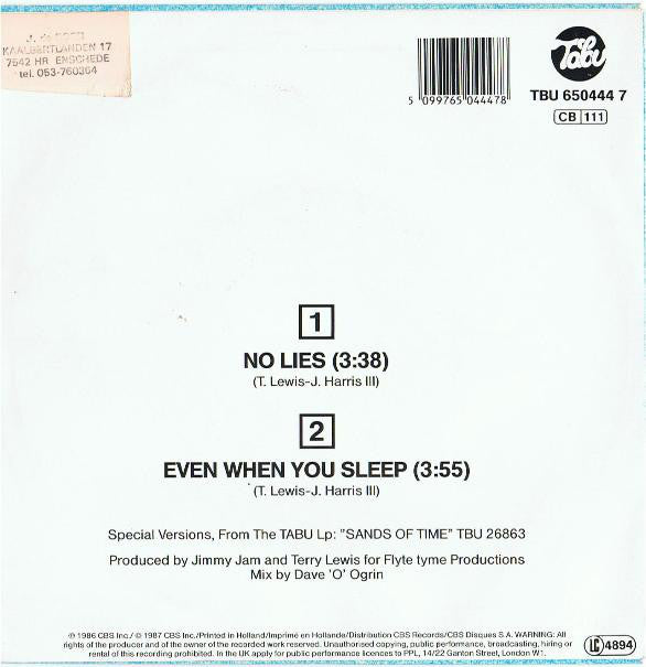 The S.O.S. Band : No Lies (7", Single)