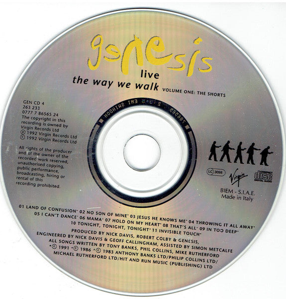 Genesis : Live / The Way We Walk (Volume One: The Shorts) (CD, Album)