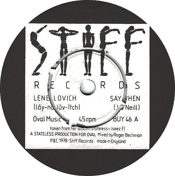 Lene Lovich : Say When (7", Single, Pic)