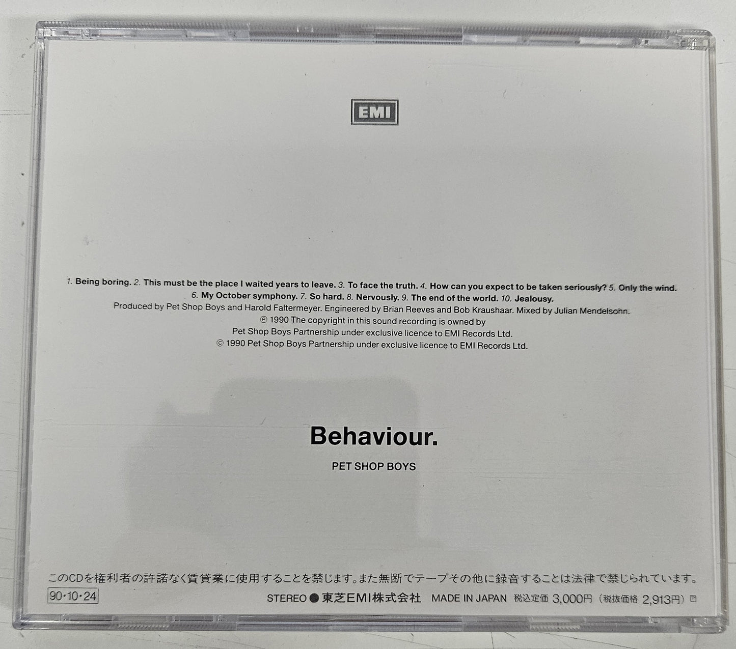 Pet Shop Boys = Pet Shop Boys : Behaviour = ビヘイヴィアー 薔薇の旋律 (CD, Album + CD, Mini, Single + Box, S/Edition)