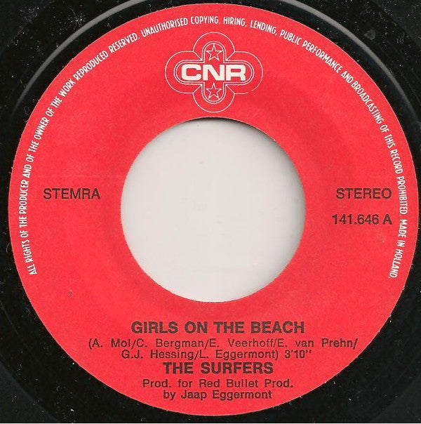 The Surfers : Girls On The Beach (7", Single)