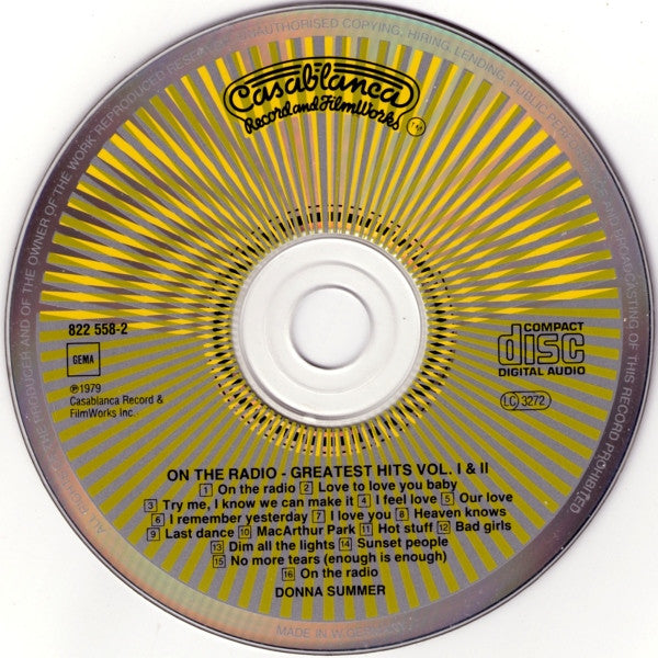 Donna Summer : On The Radio - Greatest Hits Vol. I & II (CD, Comp, P/Mixed, RE)