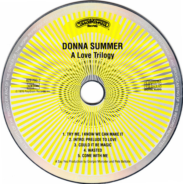 Donna Summer : A Love Trilogy (CD, Album, RE)