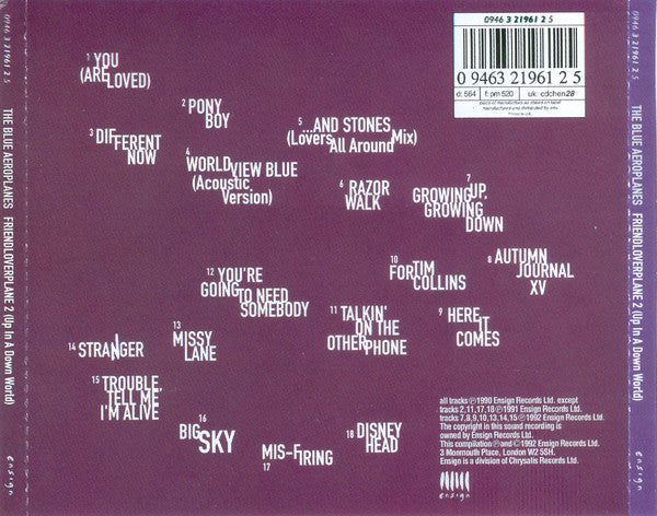 The Blue Aeroplanes : Friendloverplane 2 (Up In A Down World) (CD, Comp)