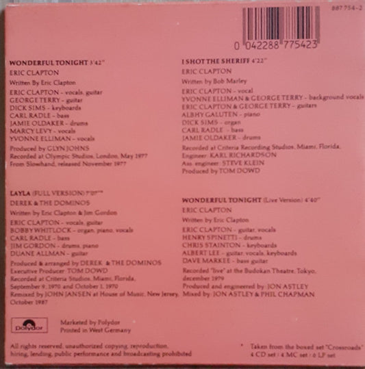 Eric Clapton / Derek & The Dominos : Wonderful Tonight / Layla (CD, Maxi)