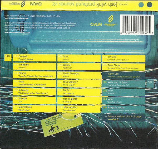 Josh Wink : Profound Sounds Vol. 2 (CD, Comp, Mixed + CD, Comp, Enh)