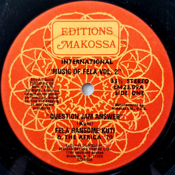 Fela Kuti & Africa 70 : Music Of Fela Volume 2: Question Jam Answer (LP)