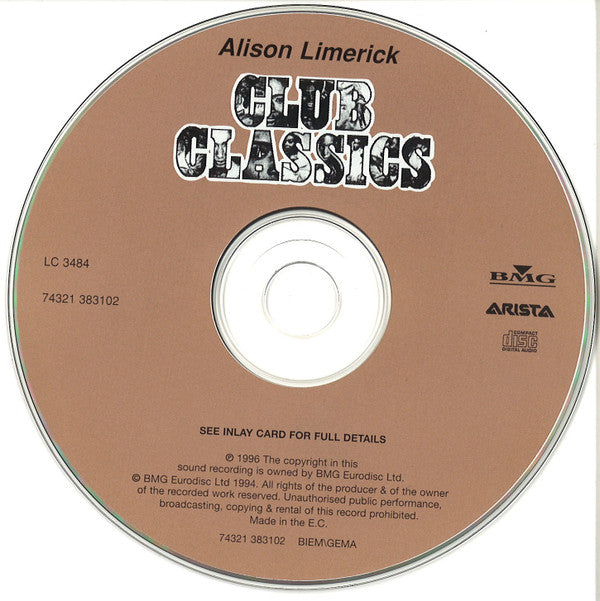 Alison Limerick : Club Classics (CD, Album, Comp)