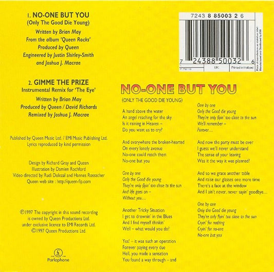 Queen : No-One But You (Only The Good Die Young) (CD, Single, Car)