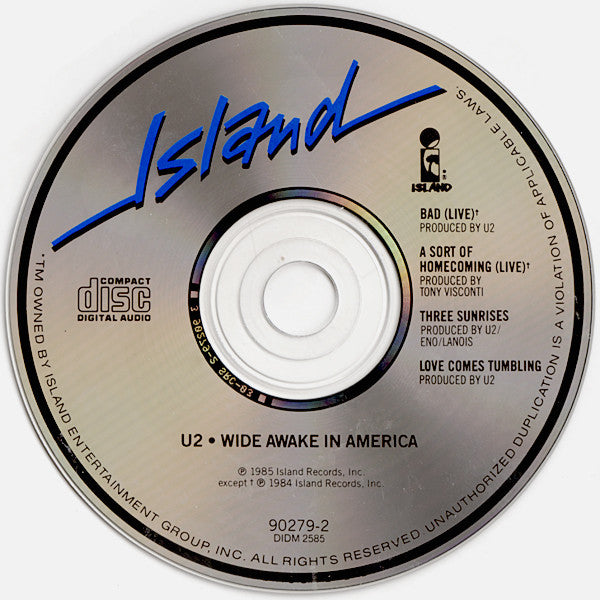 U2 : Wide Awake In America (CD, EP, RE)