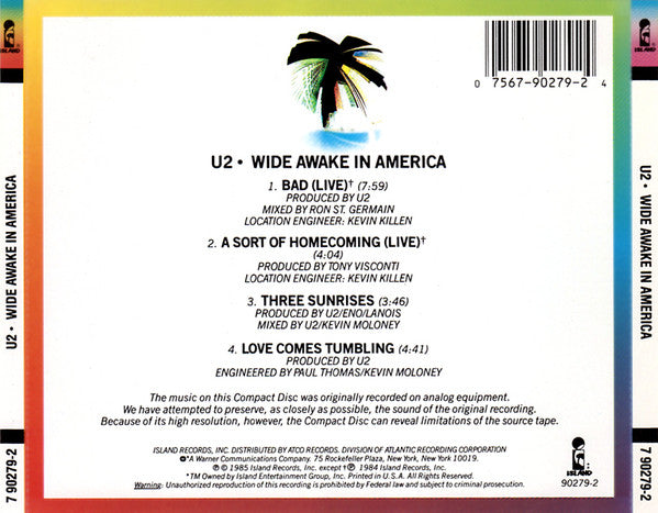 U2 : Wide Awake In America (CD, EP, RE)