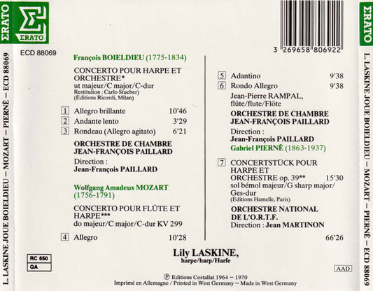 François-Adrien Boieldieu / Gabriel Pierné / Wolfgang Amadeus Mozart - Lily Laskine, Jean-Pierre Rampal : Concerto Pour Harpe / Concertstück Op. 39 / Concerto Pour Flûte Et Harpe KV 299 (CD)