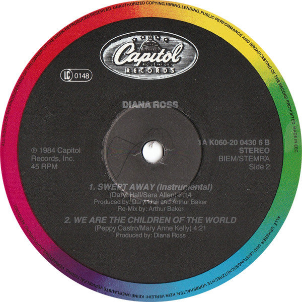 Diana Ross : Swept Away (Extended Mix) (12", Maxi)