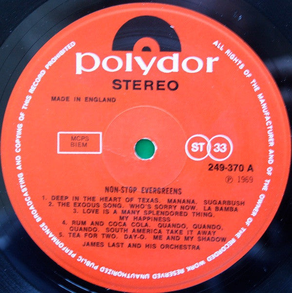 James Last : Non Stop Evergreens (LP)