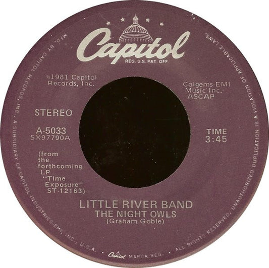 Little River Band : The Night Owls (7", Single, Jac)