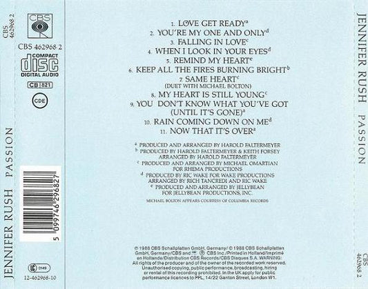 Jennifer Rush : Passion (CD, Album)