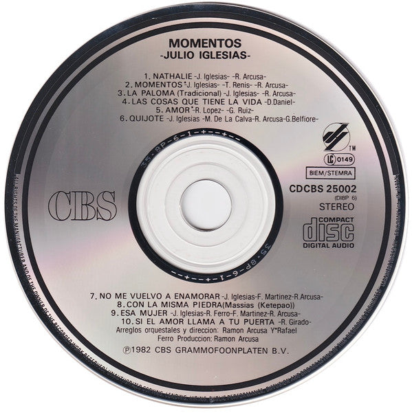 Julio Iglesias : Momentos (CD, Album, CSR)