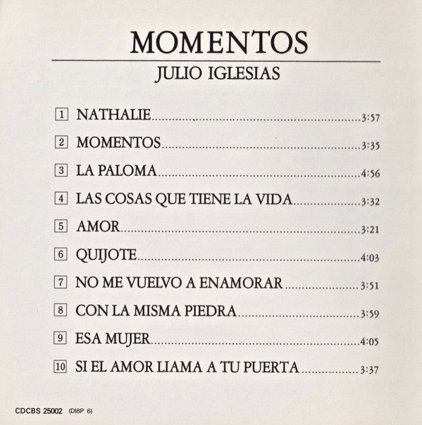 Julio Iglesias : Momentos (CD, Album, CSR)