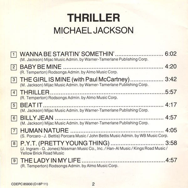 Michael Jackson : Thriller (CD, Album, RE)