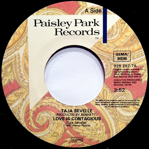 Taja Sevelle : Love Is Contagious (7", Single)