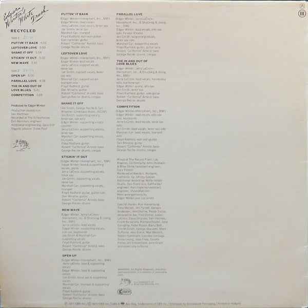 Edgar Winter's White Trash : Recycled (LP, Album)