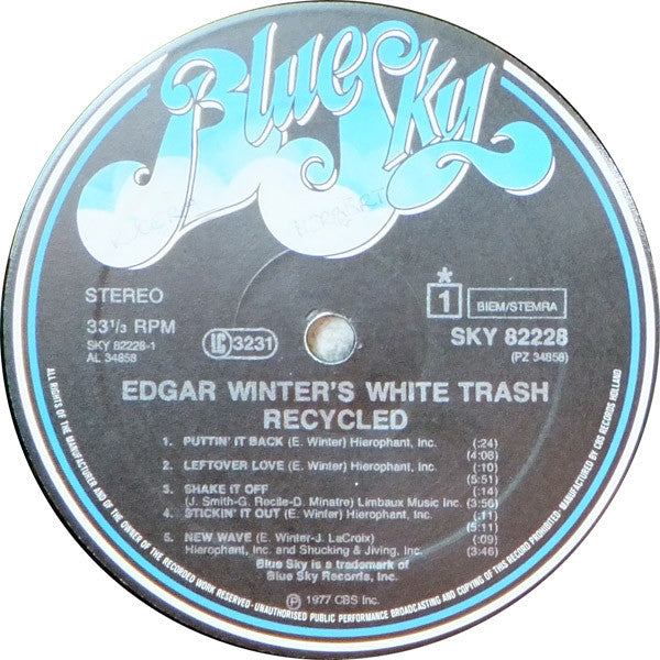 Edgar Winter's White Trash : Recycled (LP, Album)