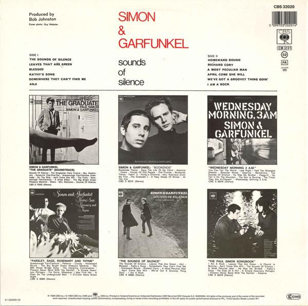 Simon & Garfunkel : Sounds Of Silence (LP, Album, RE)