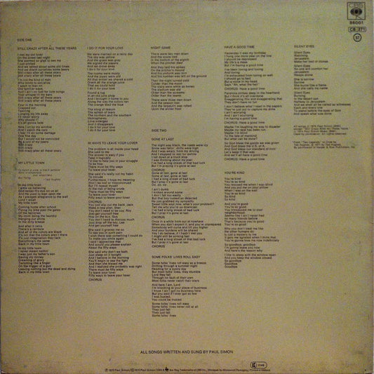 Paul Simon : Still Crazy After All These Years (LP, Album, RE)
