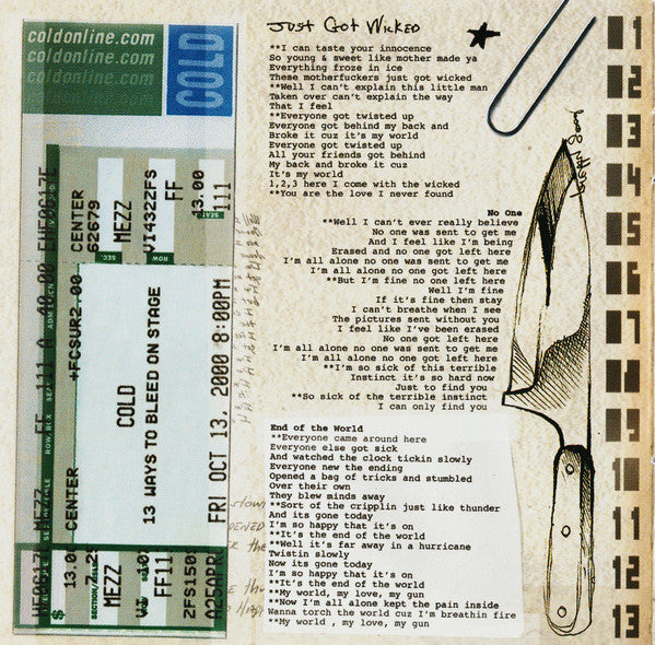 Cold (4) : 13 Ways To Bleed On Stage (HDCD, Album)