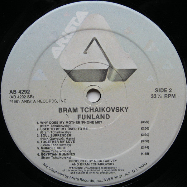 Bram Tchaikovsky : Funland (LP, Album, Hau)