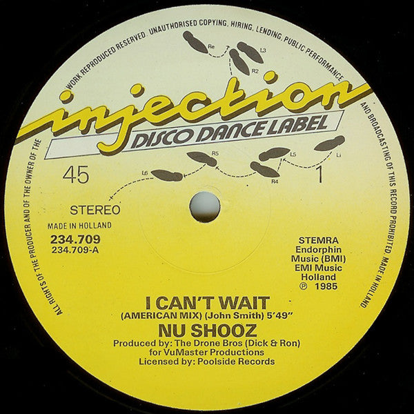 Nu Shooz : I Can't Wait (American Mix / Dutch Mix) (12", Maxi)