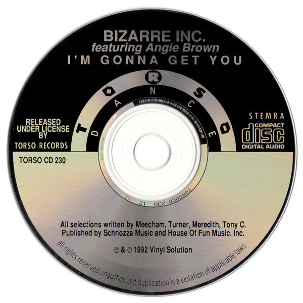 Bizarre Inc Featuring Angie Brown : I'm Gonna Get You (CD, Maxi)