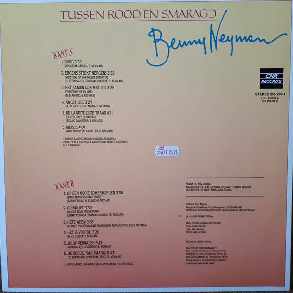Benny Neyman : Tussen Rood En Smaragd (LP, Album)