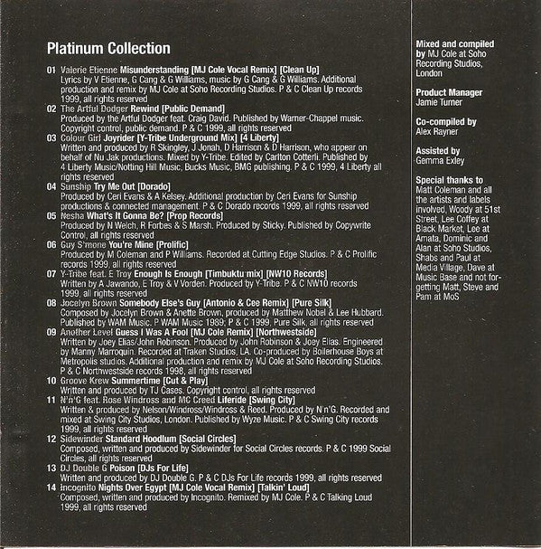 MJ Cole : Ministry Presents...Platinum Collection (CD, Comp, Mixed)
