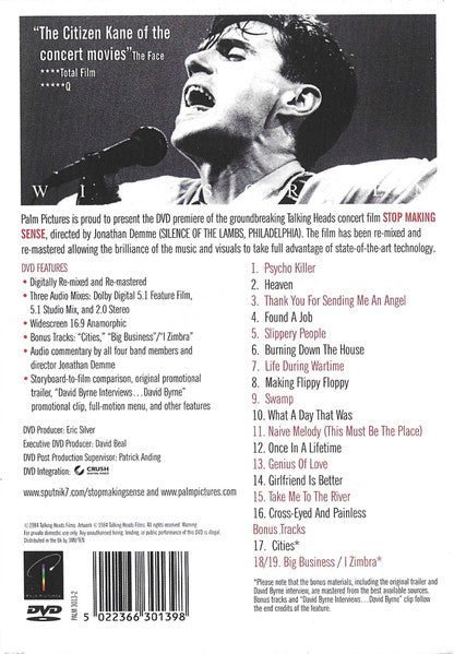 Talking Heads : Stop Making Sense (DVD-V, RE, RM, Multichannel, PAL)