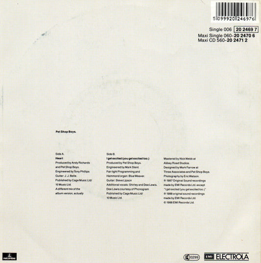 Pet Shop Boys : Heart (7", Single, Chr)
