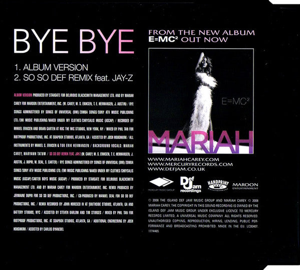 Mariah Carey : Bye Bye (CD, Single, CD1)