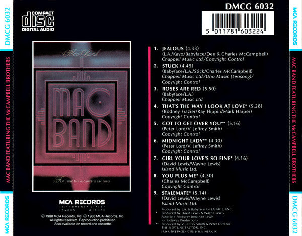 Mac Band Featuring The McCampbell Brothers : Mac Band Featuring The McCampbell Brothers (CD, Album)