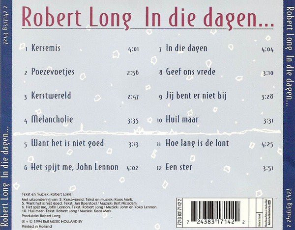 Robert Long : In Die Dagen... (CD, Album)