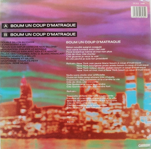 Le Président Shû-Shan : Boum! Un Coup D'Matraque (Mega Mix Special DJ) (12", Maxi)