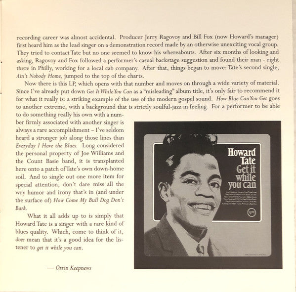 Howard Tate : Get It While You Can (The Legendary Sessions) (CD, Comp, RM)