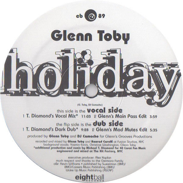 Glenn "Sweety G" Toby : Holiday - The T. Diamond Mixes (12")