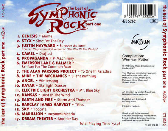 Various : The Best Of Symphonic Rock Part One (CD, Comp)