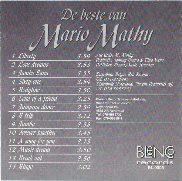 Mario Mathy : De Beste Van (CD, Comp)