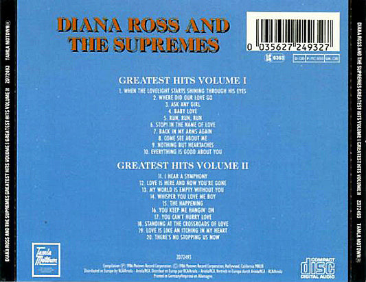 The Supremes : Greatest Hits Volume I / Greatest Hits Volume II     (CD, Comp, RE, RM)