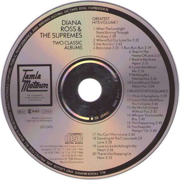 The Supremes : Greatest Hits Volume I / Greatest Hits Volume II     (CD, Comp, RE, RM)
