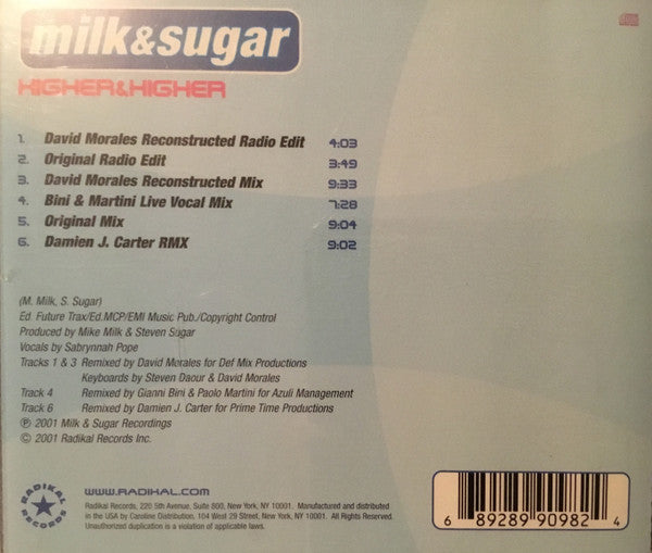 Milk & Sugar : Higher & Higher (CD, Maxi)