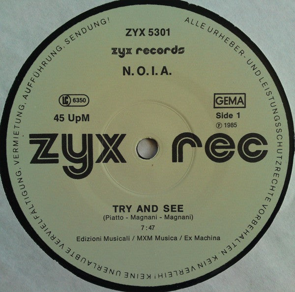 N.O.I.A. : Try And See (12")