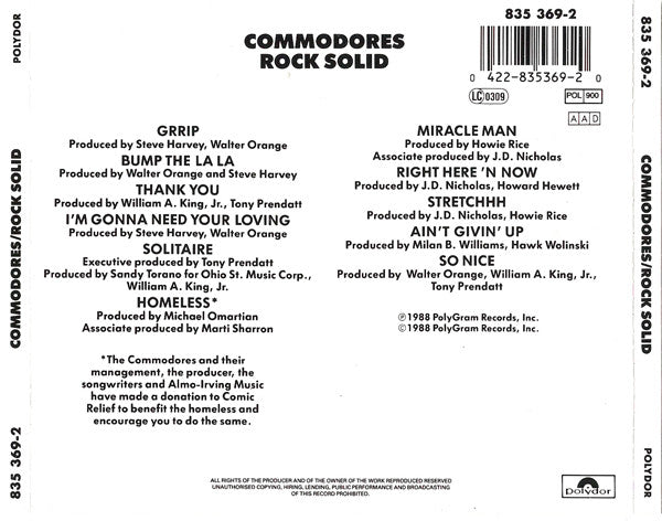 Commodores : Rock Solid (CD, Album)