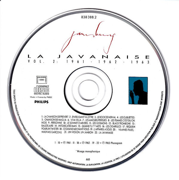 Serge Gainsbourg : La Javanaise - Vol.2 : 1961 • 1962 • 1963 (CD, Comp, RE)